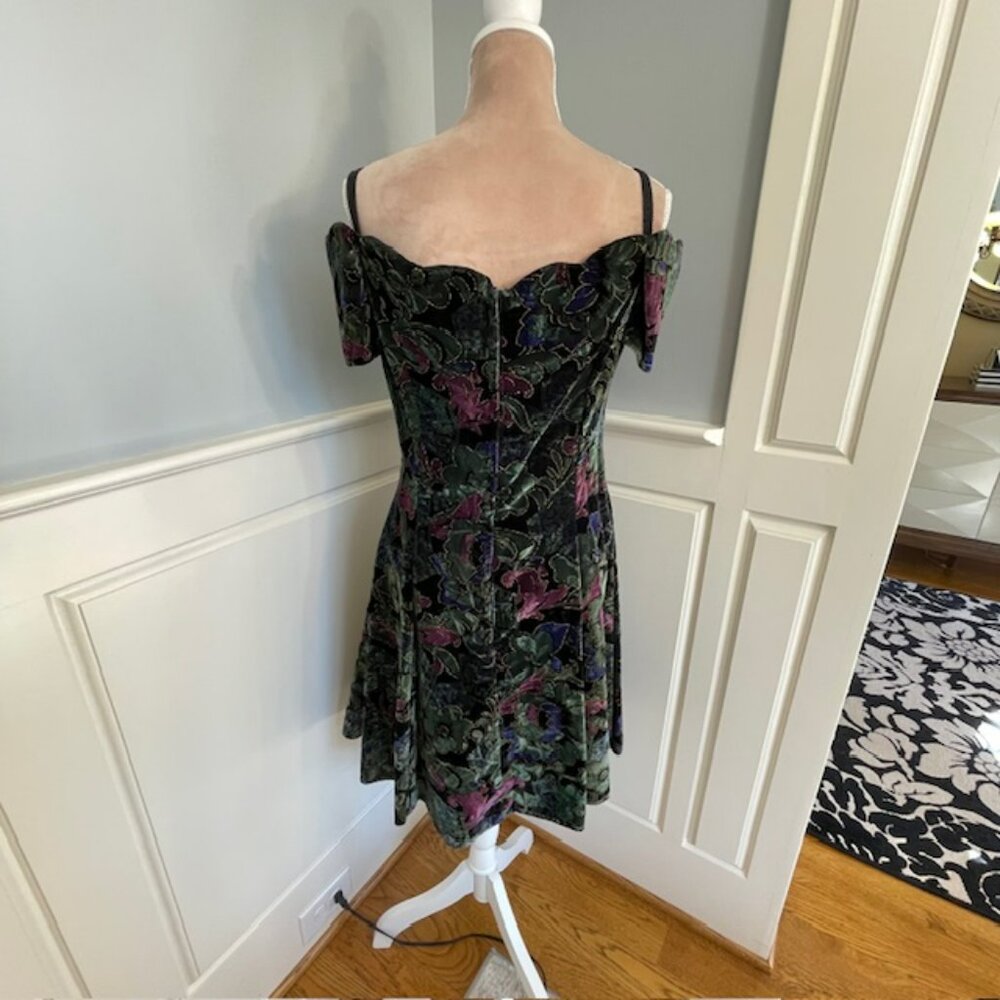Roberta Vintage 90's Whimsigoth Forest Fairy Crushed Velvet Formal Mini Medium - Picture 7 of 12
